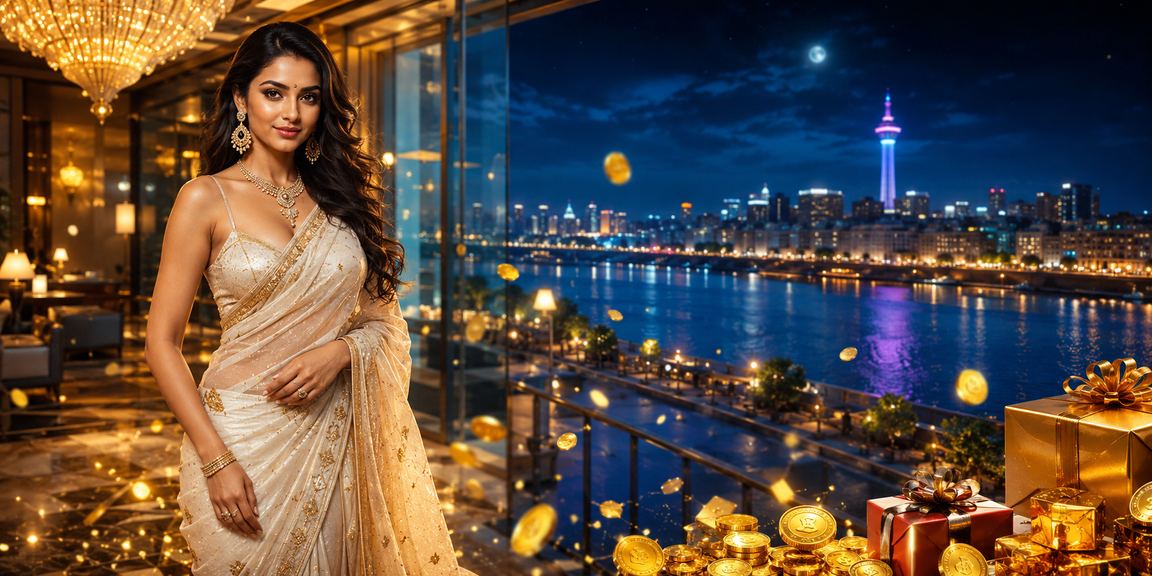 Ahmedabad riverfront with Teen Patti casino concept